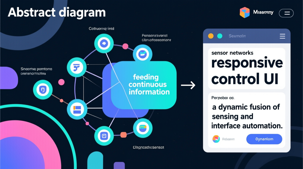 추상적인 센서 네트워크와 UI 구조 다이어그램