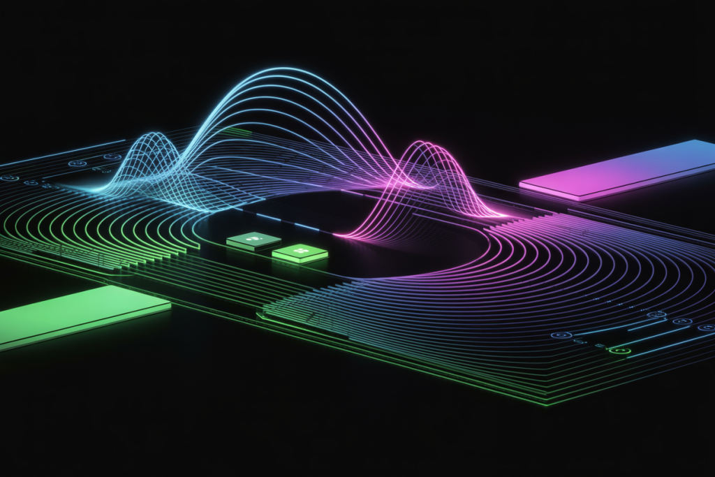 디지털 신호를 시각적으로 표현한 인터페이스 디자인
