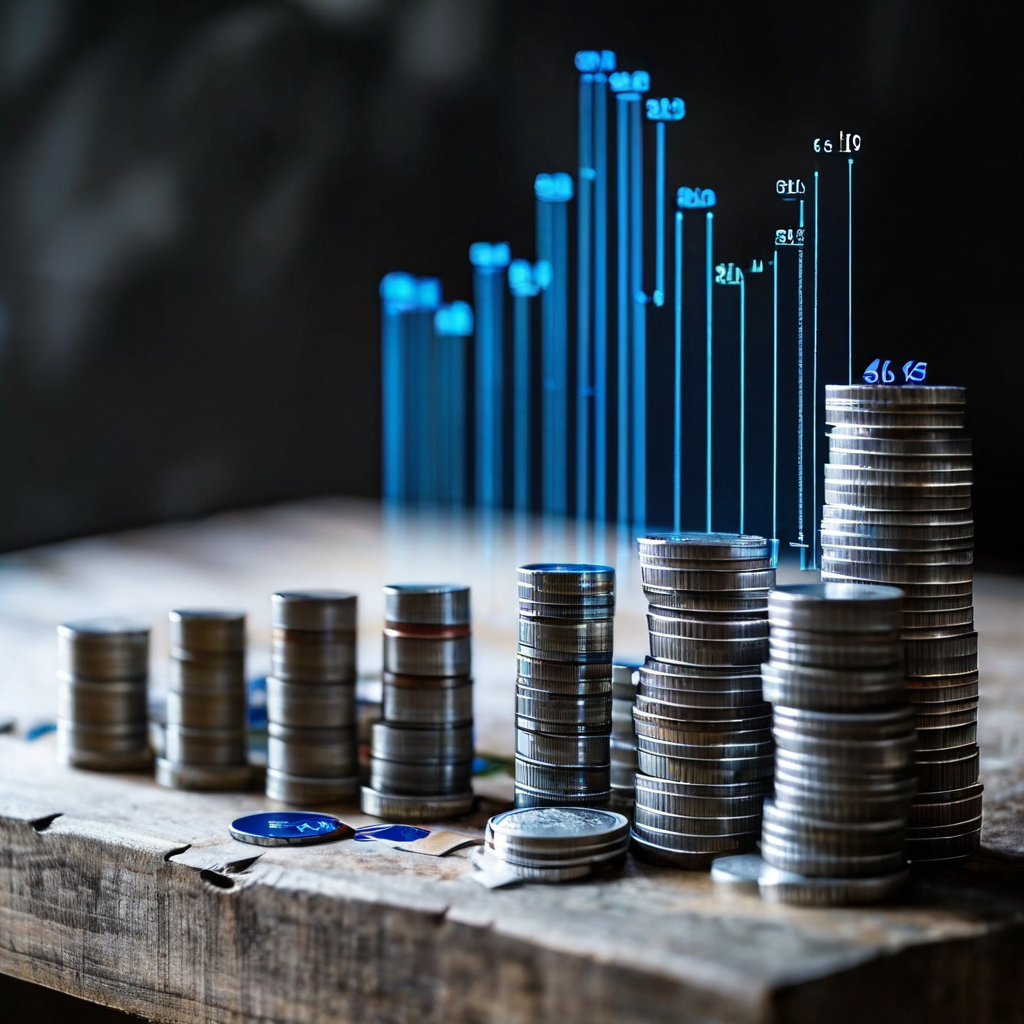 파란색 선 그래프가 우상향하며 오프라인 저축률 상승을 나타내고, 각 데이터 지점에는 백분율 수치가 표시되어 있습니다.