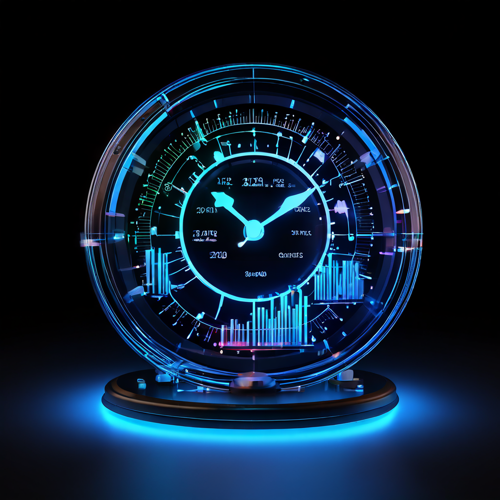 데이터베이스 성능 지표를 측정하는 게이지와 스냅샷 캡처 기능을 상징하는 카메라 아이콘이 데이터 스트림으로 연결된 3D 데이터베이스 핵심 구조를 시각적으로 표현한 개념 이미지입니다.