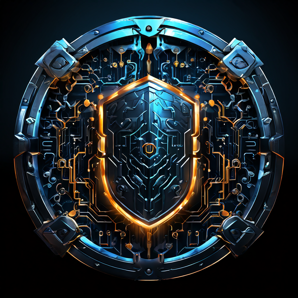 SQL 키홀 모양의 방패가 악성 코드 공격을 막아내는 가운데, 최적화된 데이터베이스 내부에서는 효율적인 데이터 흐름이 기어와 경로를 통해 원활하게 진행되는 것을 상징적으로 표현한 이미지입니다.