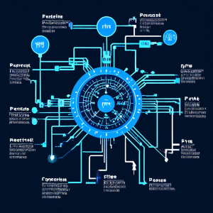 네트워크 트래픽 흐름을 개념적으로 묘사한 다이어그램으로, '패킷 손실률'이라는 핵심 변수 다이얼이 파이프라인 내 데이터 패킷의 혼잡 정도를 직접적으로 제어하는 모습을 보여줍니다.