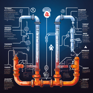네트워크 대역폭 관리의 핵심 개념을 비유적으로 설명하는 다이어그램으로, 좌측에는 정상적인 유량 제어를 나타내는 수도꼭지와 파이프, 우측에는 병목 현상을 경고하는 막힌 파이프가 대비되어 있습니다.