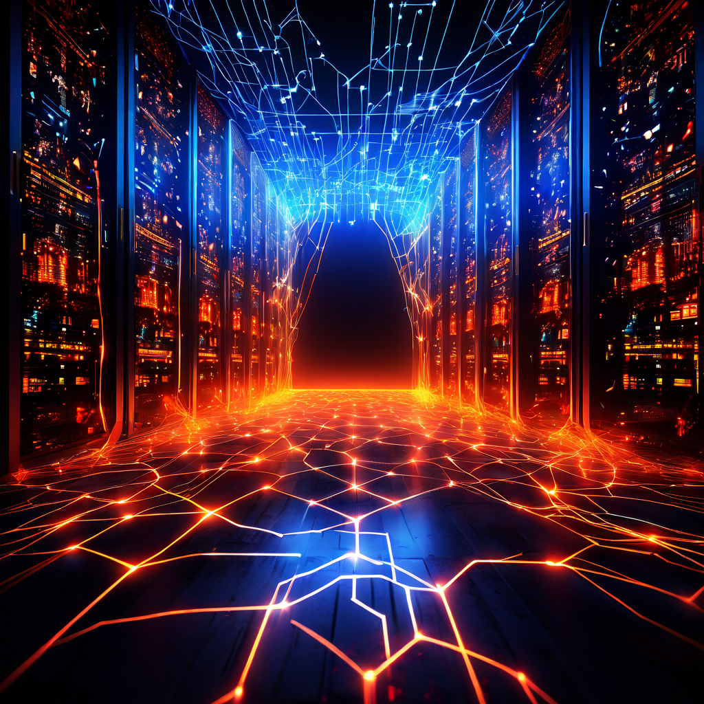 전 세계 서버 네트워크에서 조각이 동기화되며 생성되는 빛나는 디지털 ID가 분산 생성과 고유성을 상징적으로 표현하는 이미지입니다.