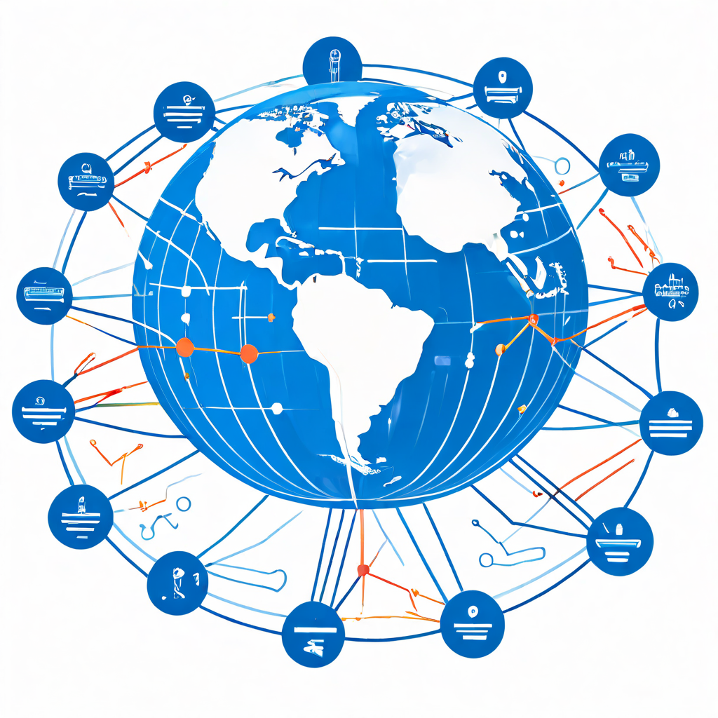 전 세계 데이터 흐름을 최적화하는 다중 콘텐츠 전송 네트워크(CDN)가 지구본을 향해 효율적인 경로와 낮은 지연 시간으로 데이터를 전송하는 과정을 설명하는 다이어그램입니다.