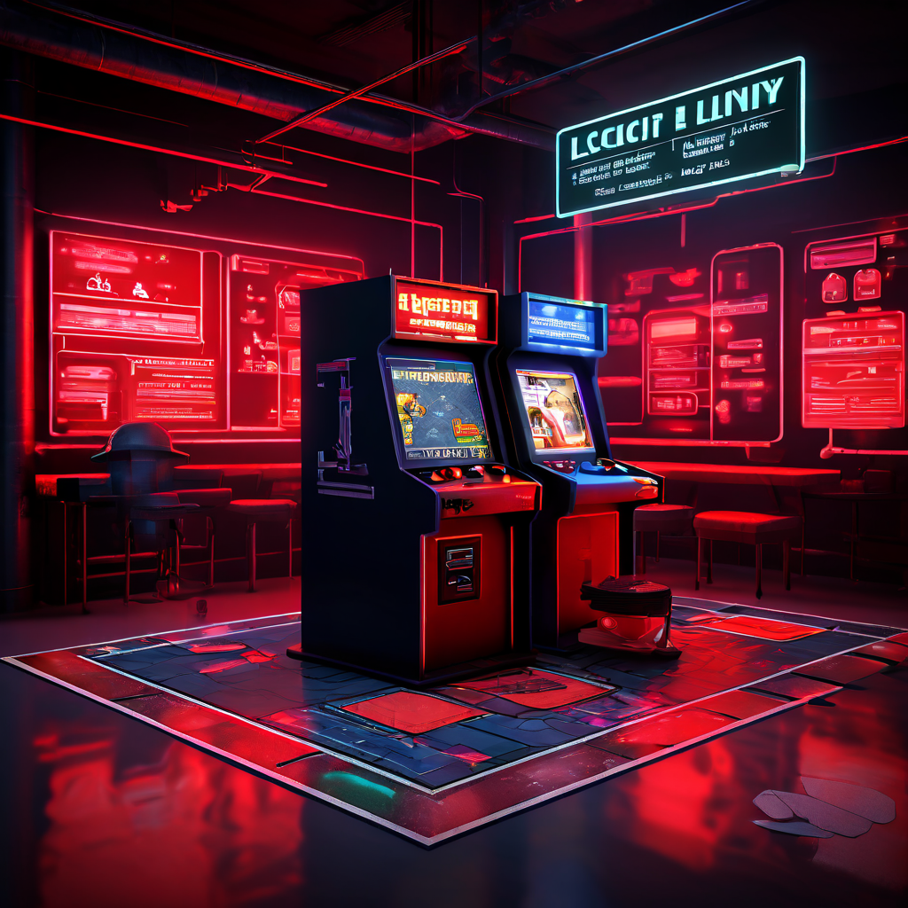 유동성 위험 분석을 설명하는 다이어그램으로, 한적한 오프라인 오락실 사진 위에 흐름도가 중첩되어 금융 리스크 관리 개념을 시각적으로 보여줍니다.