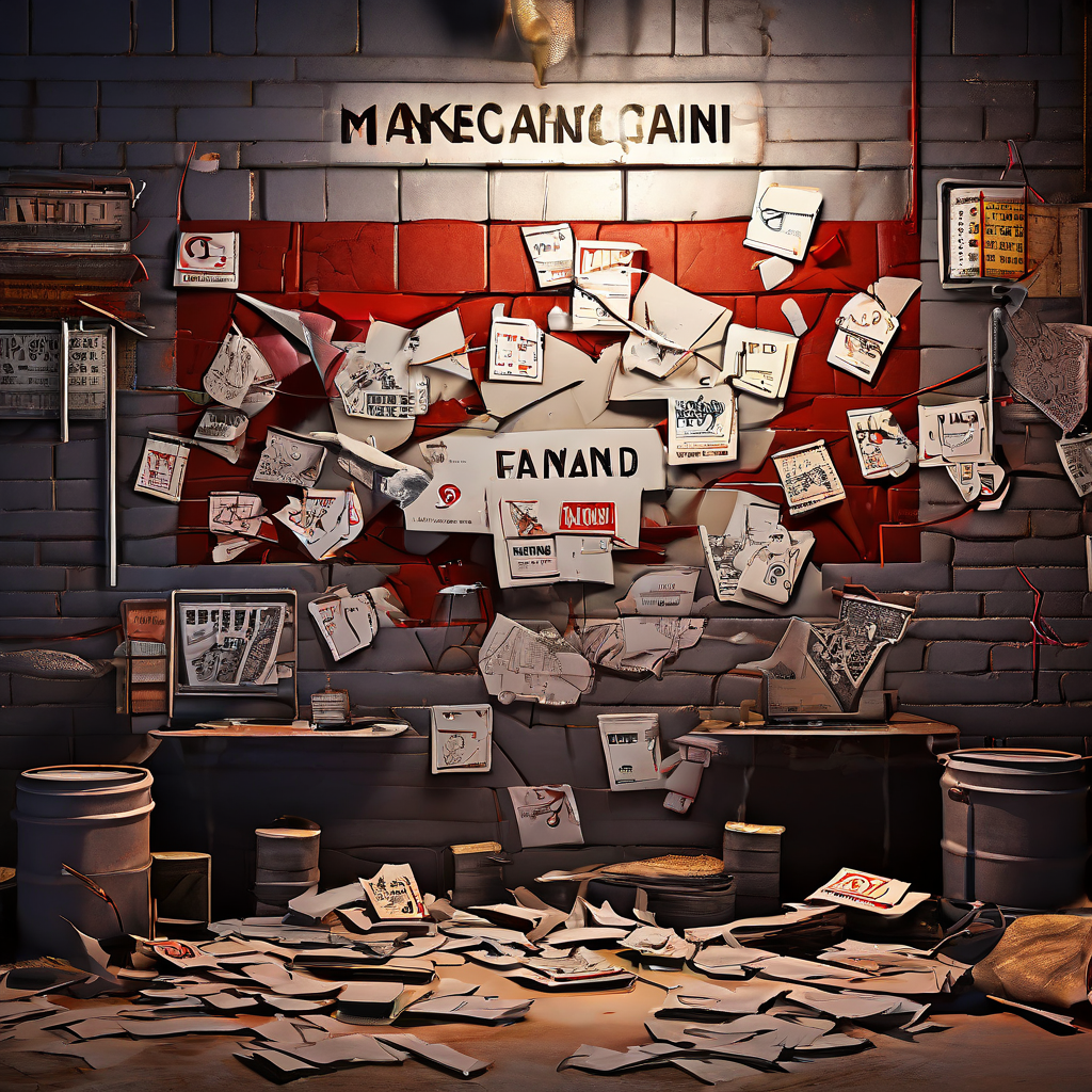 인플레이션, 착취, 사기라는 세 가지 거대한 위협 요소가 게임 경제 시스템을 향해 날아와 균열을 내고 붕괴 직전의 상태를 보여주는 개념도입니다.