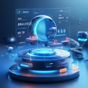 Futuristic digital interface showing secure balance check after logout with glowing data paths and layered cloud service flow.
