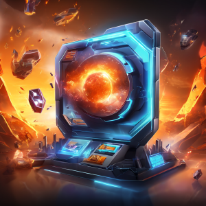 Futuristic lobby interface showing scatter symbol rate data alongside game rules in a layered digital service flow.